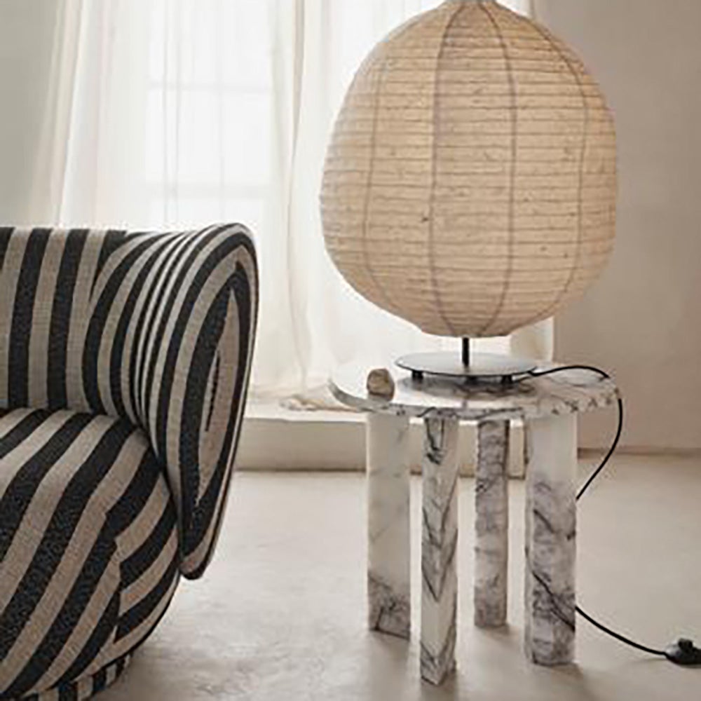 Alternativ bild 1 för Ferm Living - Taula Side Table  - Samtalskort - White/Charcoal - Ø: 54.4 x H: 45 cm