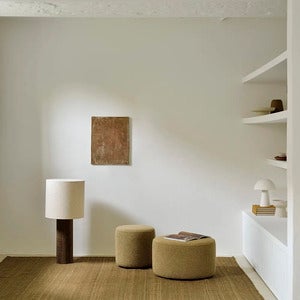 Barrow pouf - Off White fabric 40x40 cm