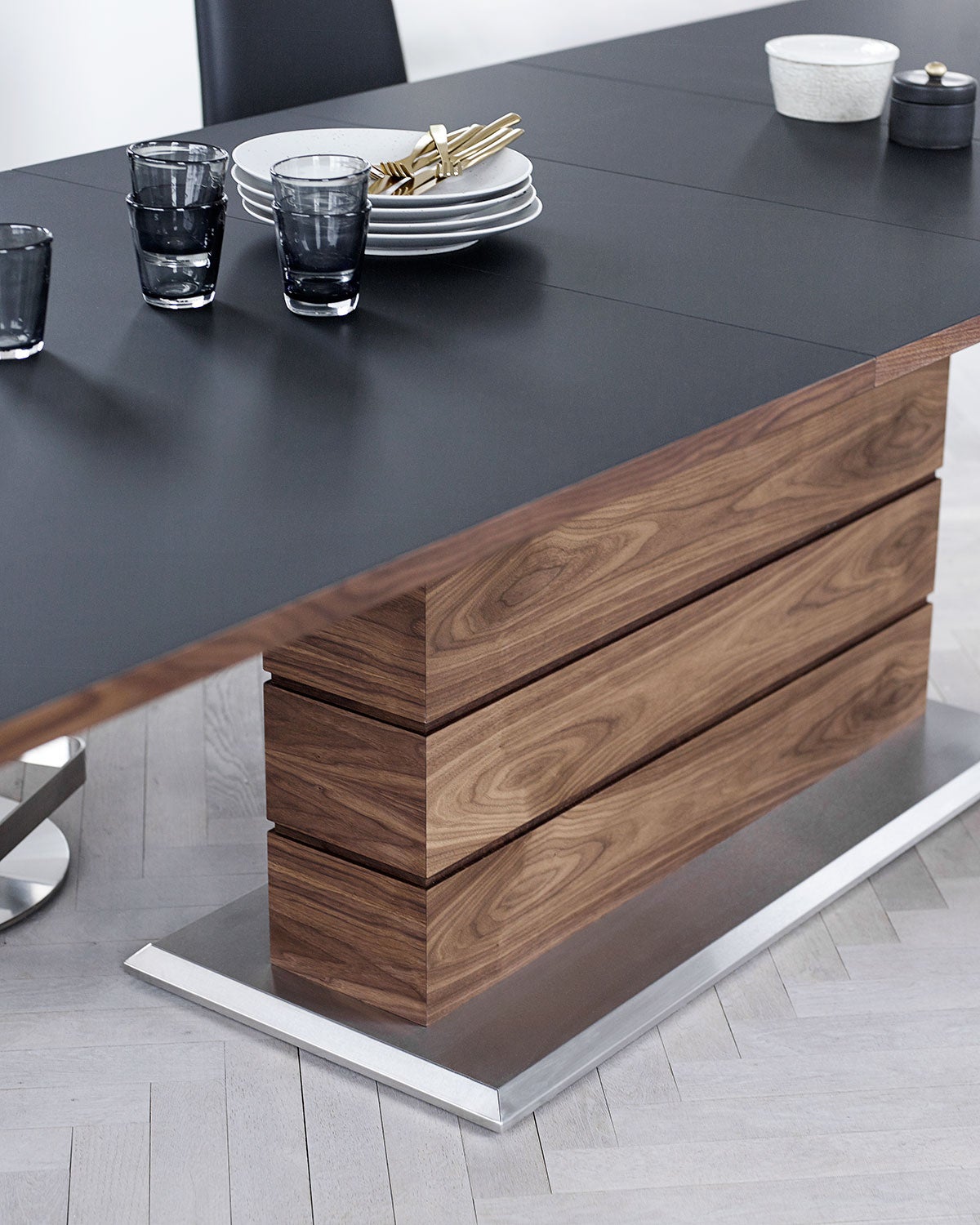 Sm30 Matbord 100X200-280 Cm Vitoljad Massiv Ek 