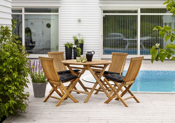 Turin fällbord 80  cm teak 