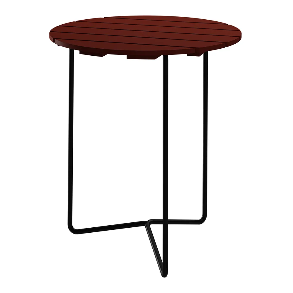 grythyttan stålmöbler, bord 6b 60 cm mörkröd / svart