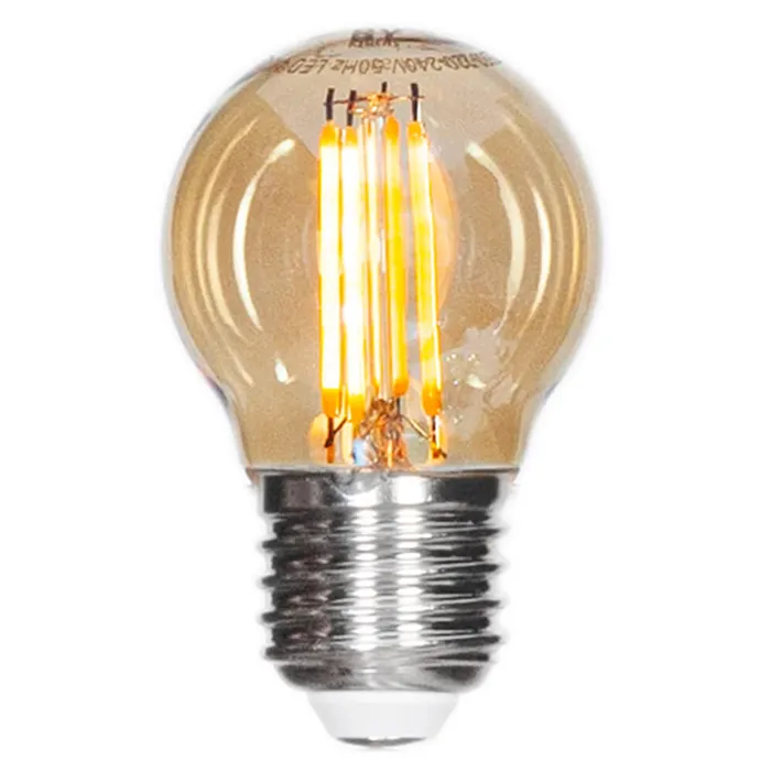 Filament ljuskälla LEDdimbar klot E27 4W Ø45mm amber