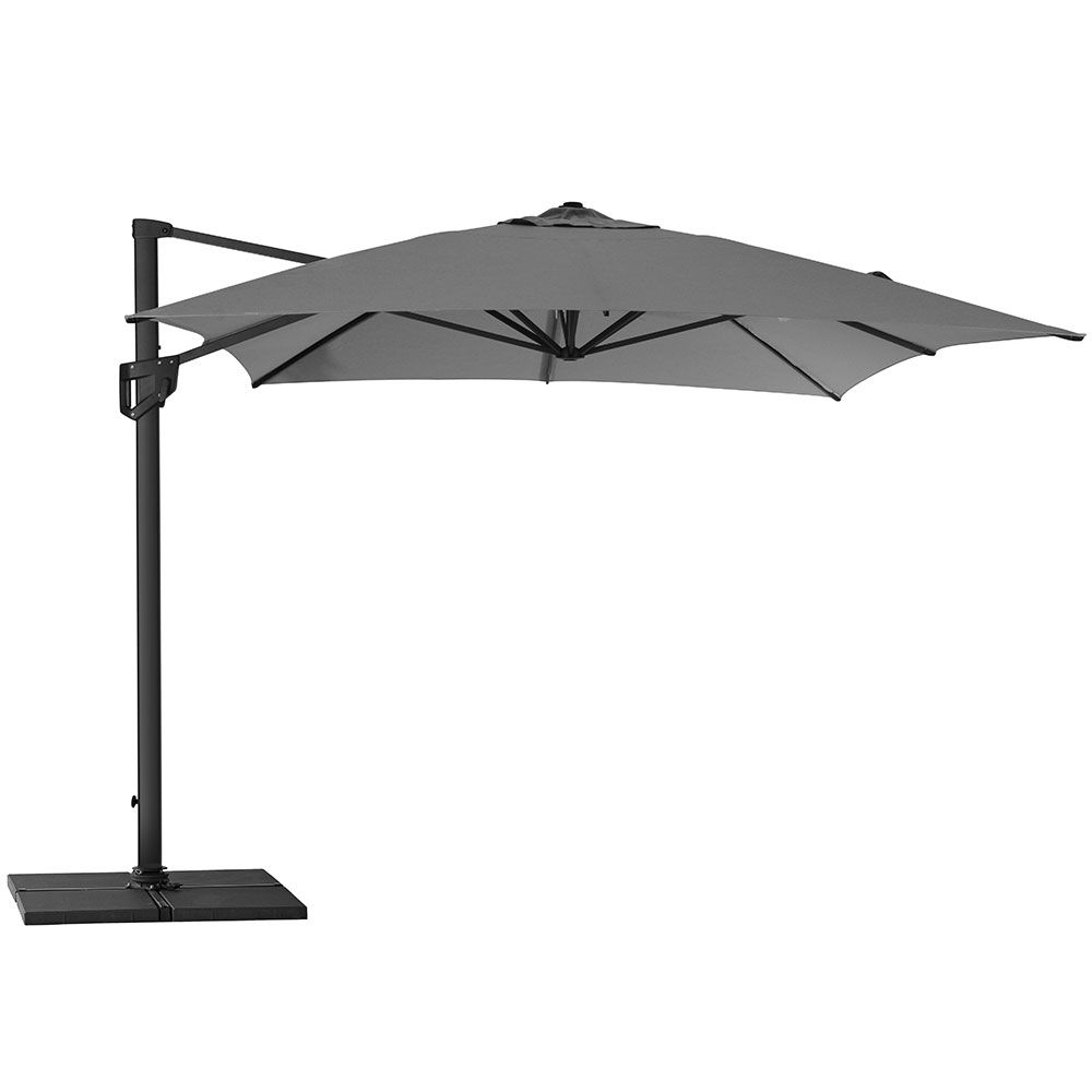 Hyde Luxe 300×400 cm Grå frihängande parasoll