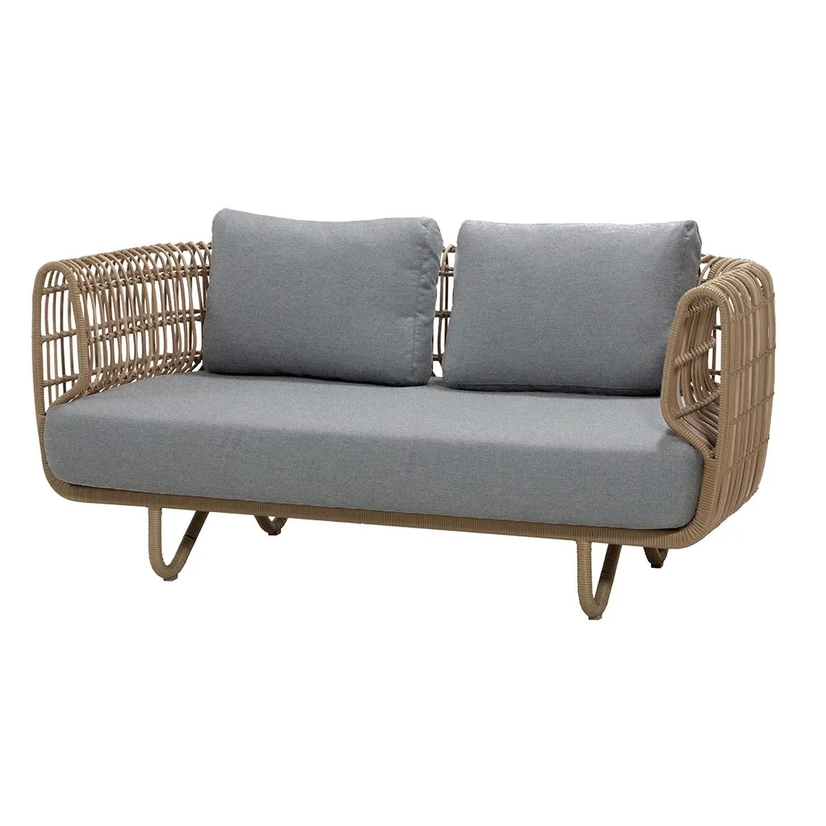 Nest 2-pers. soffa OUTDOOR Inkl. light grey Airtouch dynset