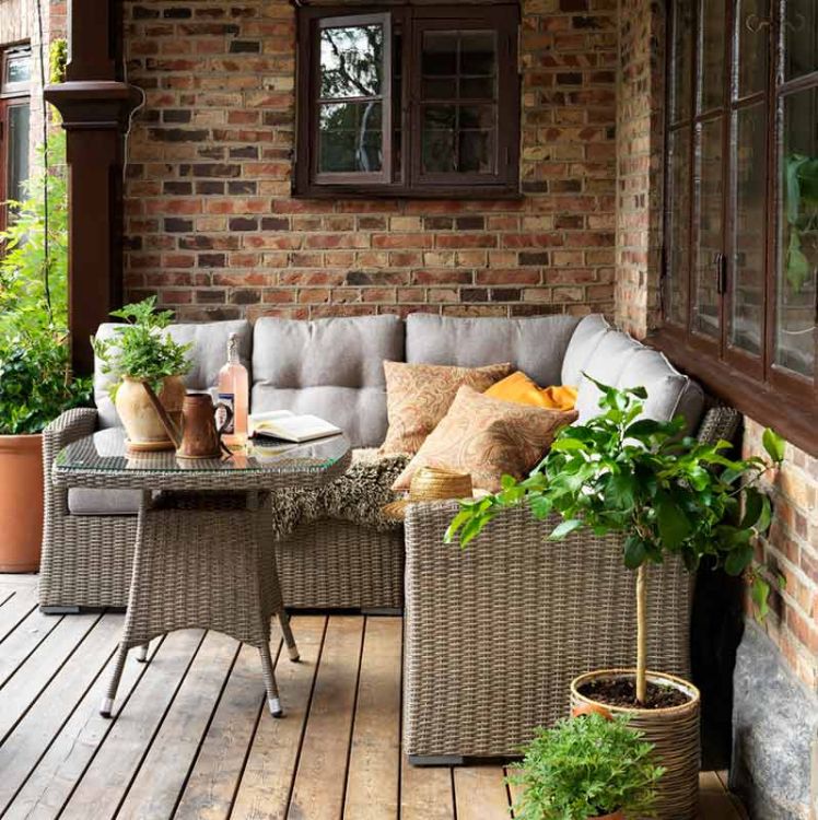 Ashfield hörnsoffa beige 