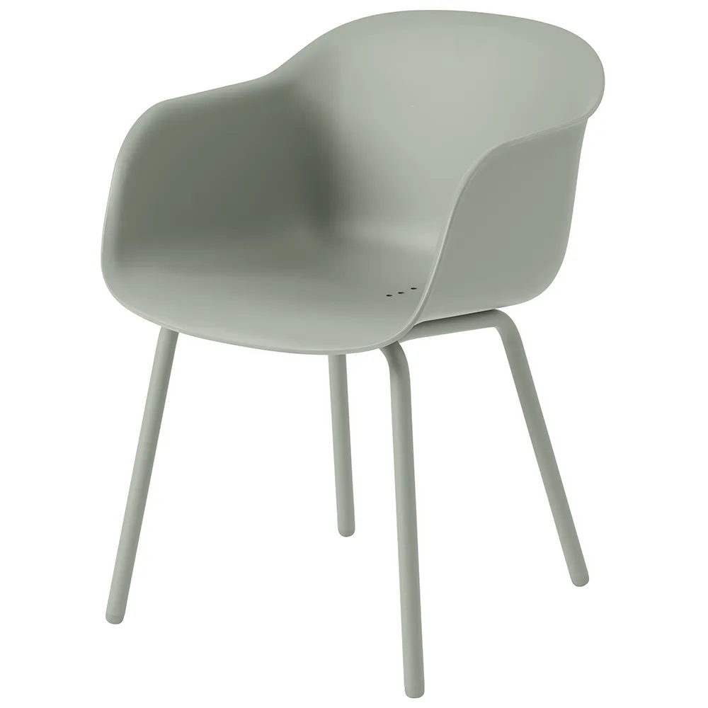 muuto, fiber outdoor karmstol dusty green