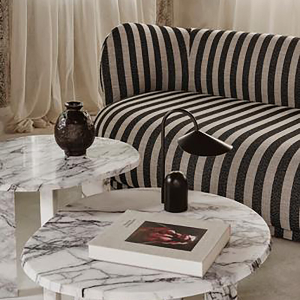 Alternativ bild 1 för Ferm Living - Taula Coffee Table  - Soffbord - White/Charcoal - Ø: 67 x H: 35 cm