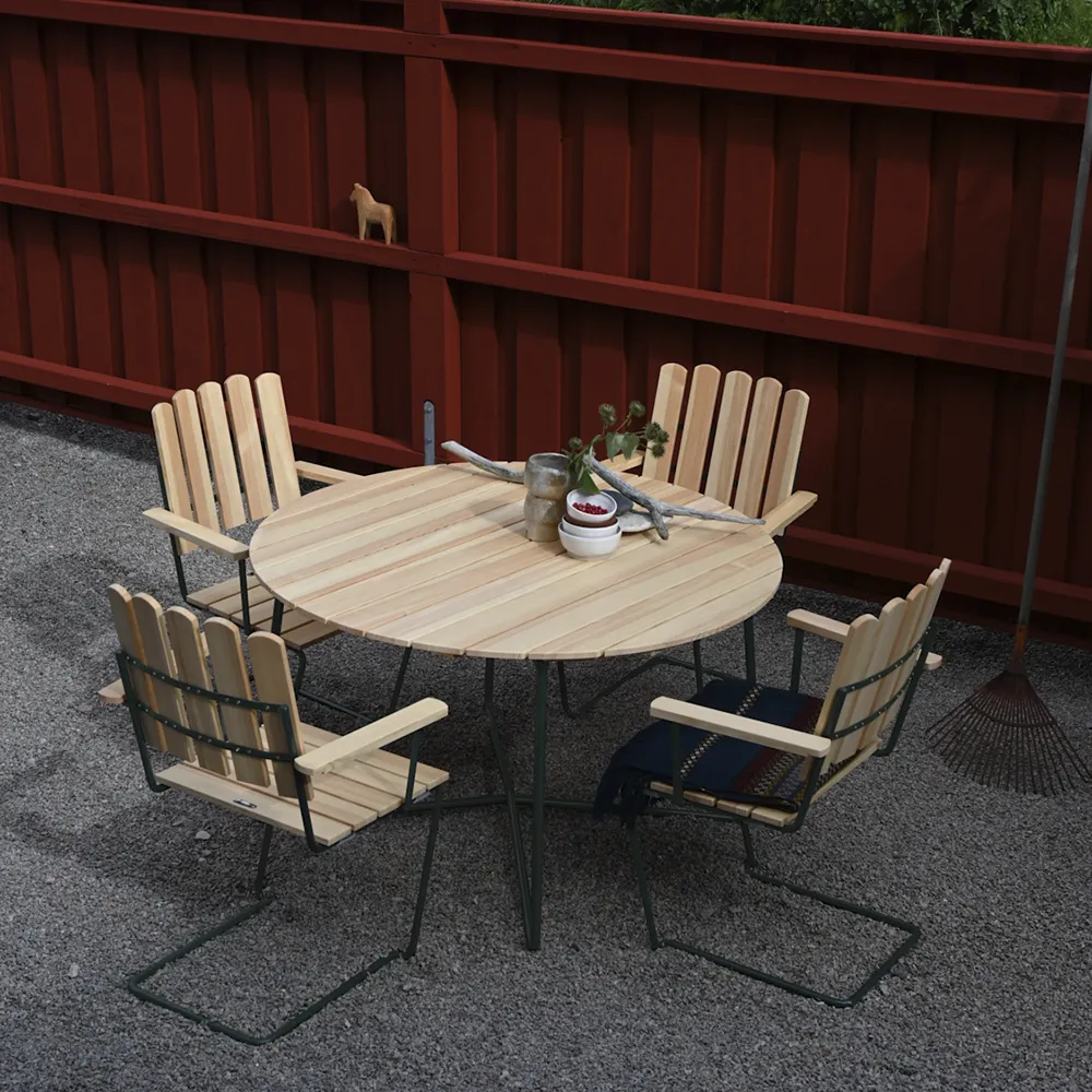 A2 Fåtölj Oljad furu / Grönt stativ