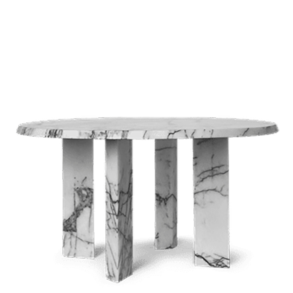 Produktfoto för Ferm Living - Taula Coffee Table - Soffbord - White/Charcoal - Ø: 67 x H: 35 cm
