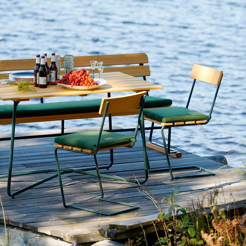 Bord B25A 120 Obehandlad Teak / Varmförzinkat Stativ