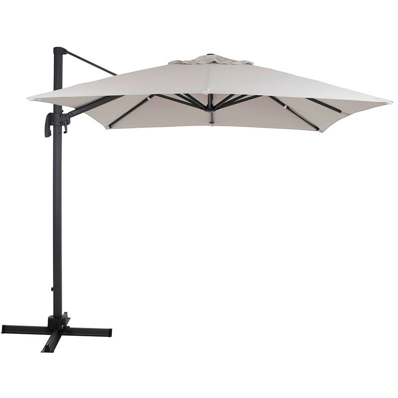 Brafab Linz frihängande parasoll 250×250 cm grå/khaki