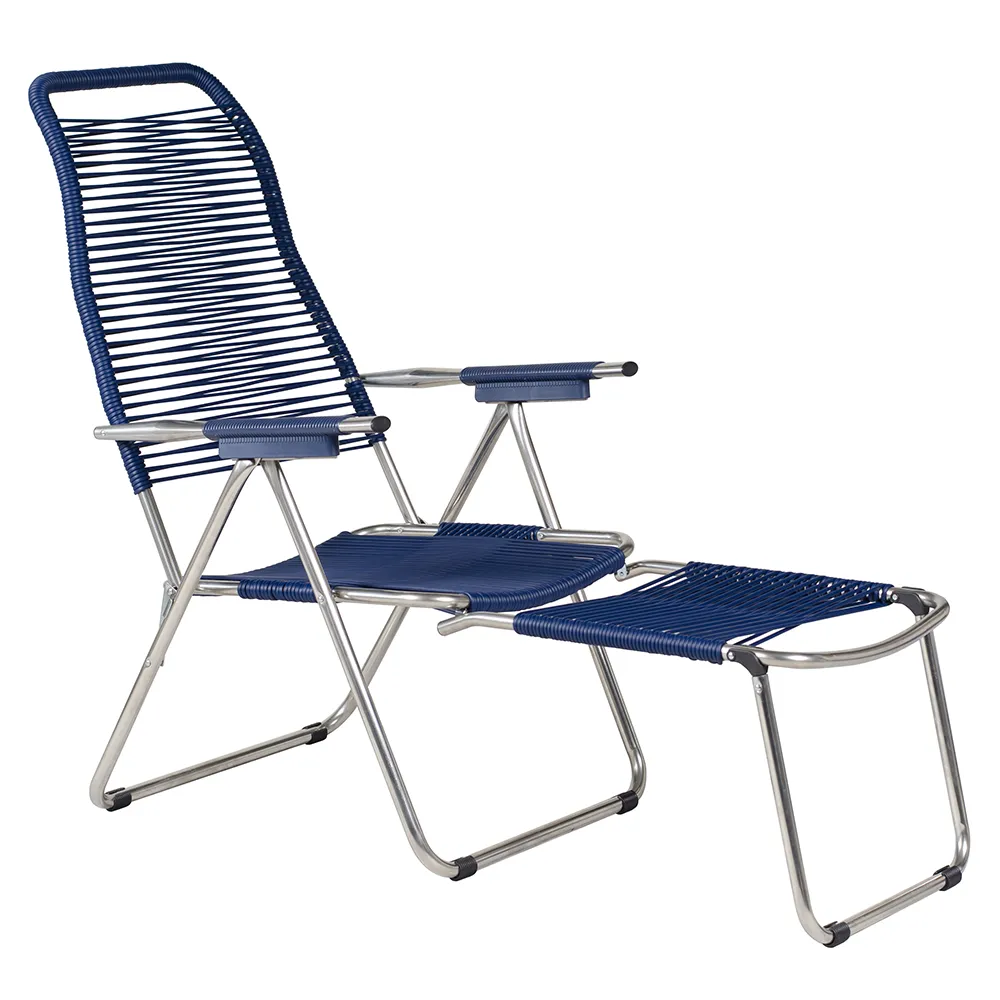 Spaghetti footrest blue matt aluminium 