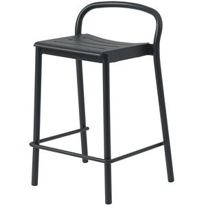 Linear Steel Låg Barstol Anthracite Black 