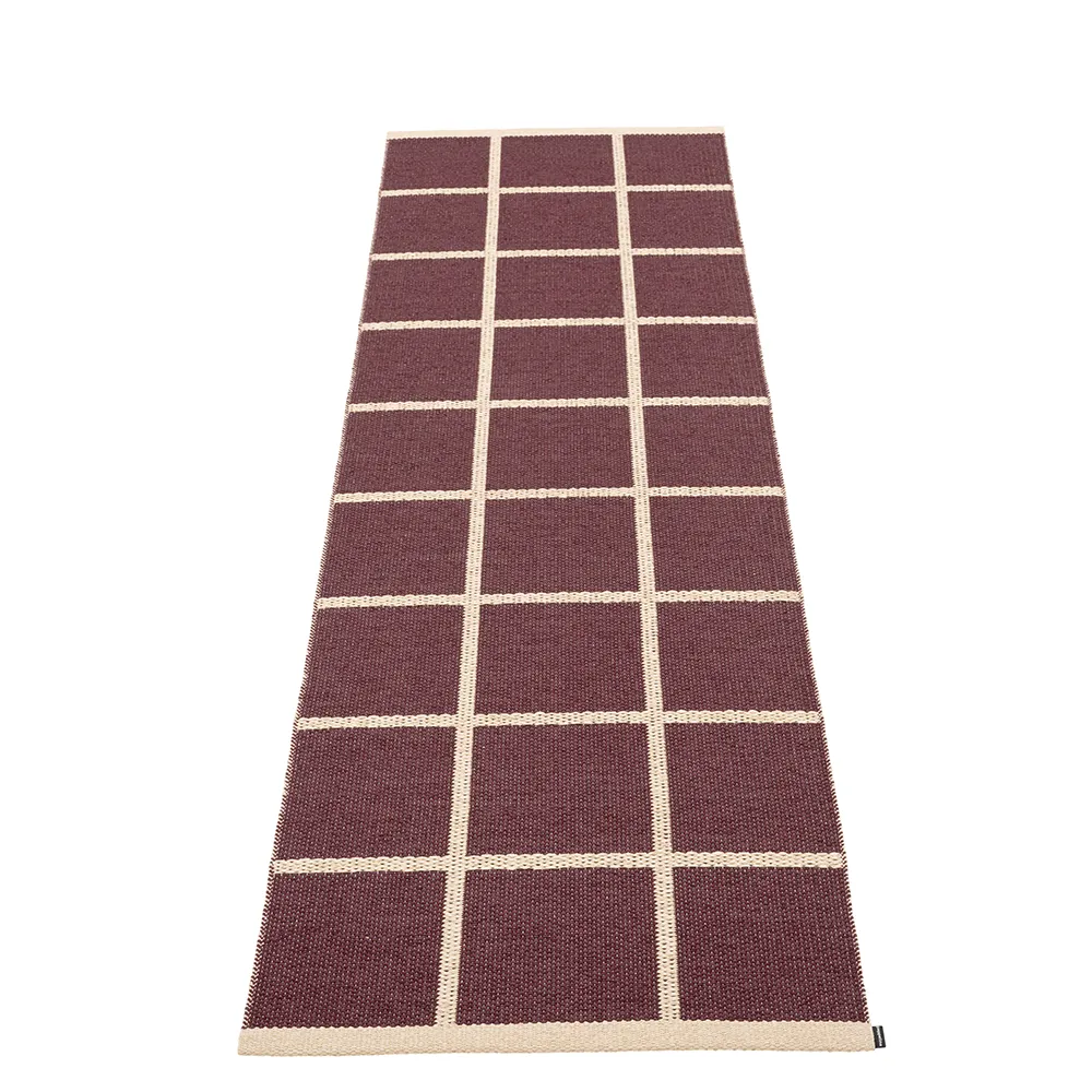 pappelina, vävd matta criss burgundy 70x225 cm