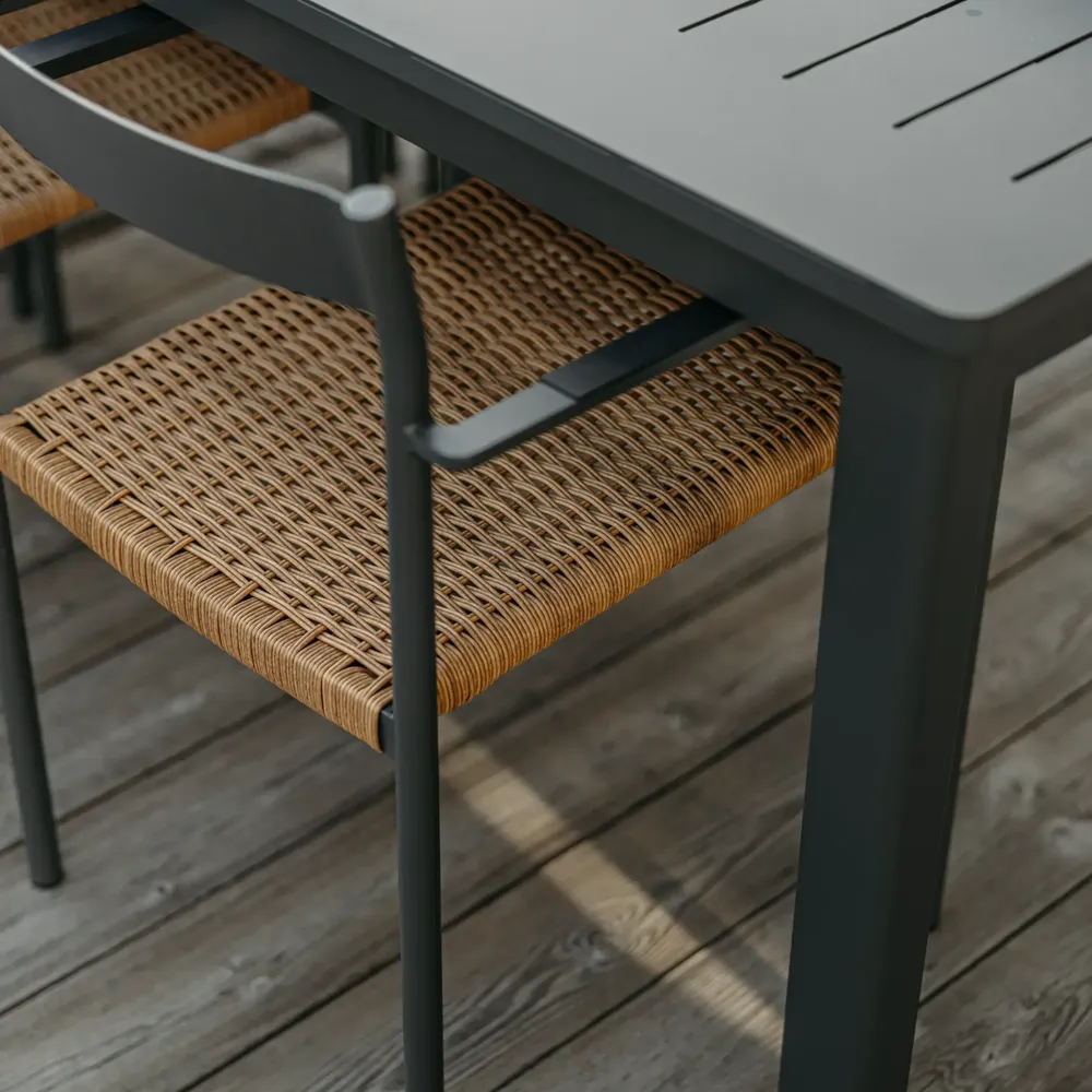 Lomma matbord 100x260-380 cm Antracit