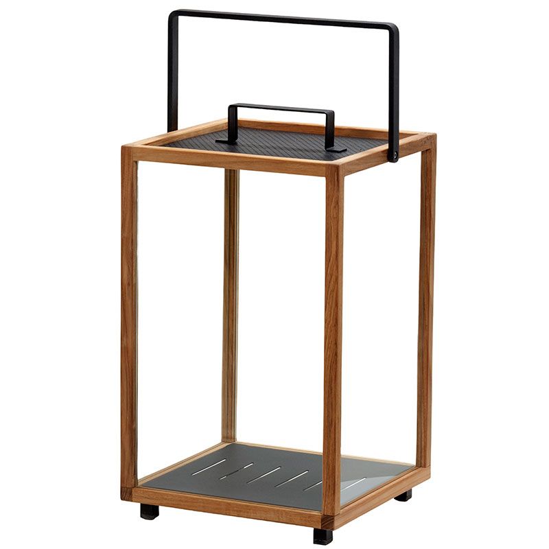 Produktfoto för Cane-Line, Lighthouse ljuslykta stor Grå/Teak