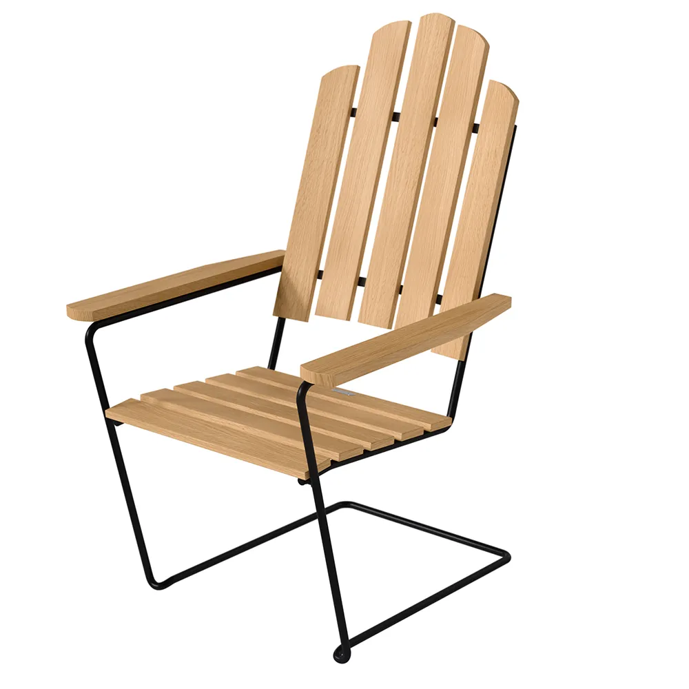 grythyttan stålmöbler, a3 solstol oljad ek / svart