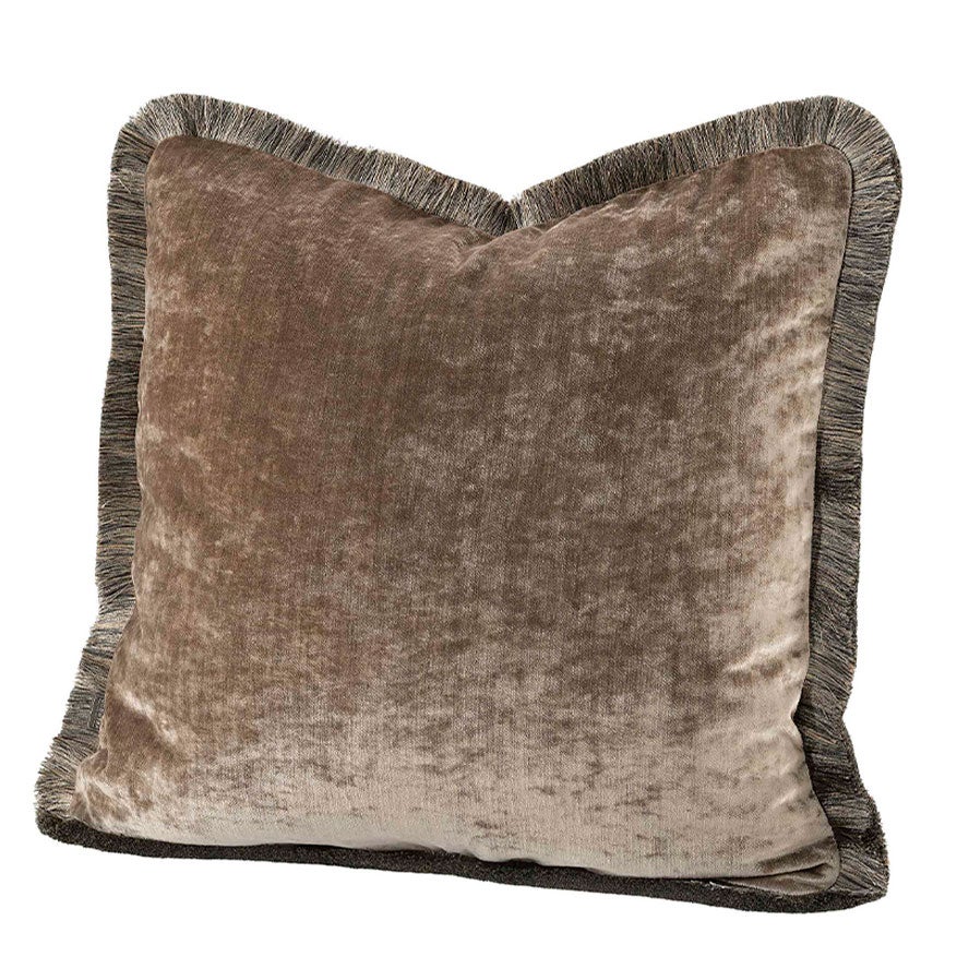 Garda Velvet Beige Kuddfodral Fringe 60X40