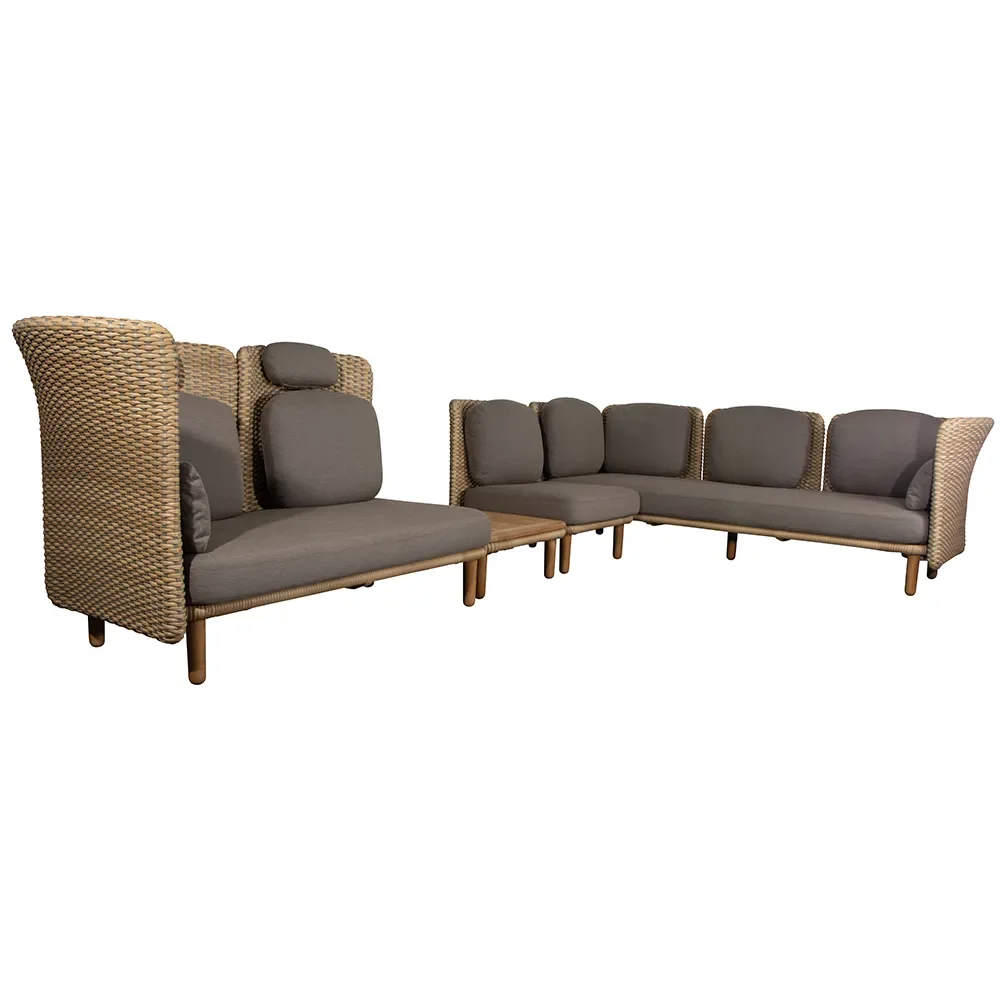 cane-line, arch hörnsoffa m/låga+höga ryggstöd