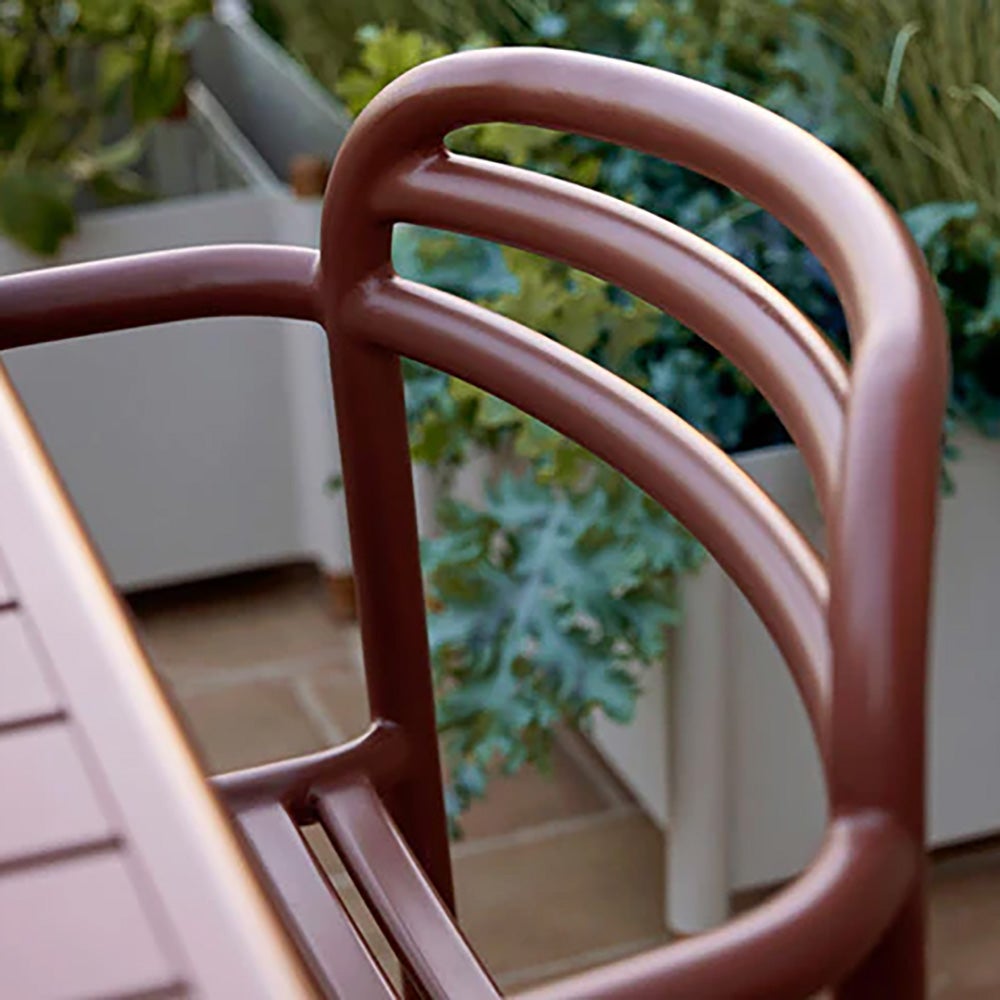 Bliss matbord inkl.två stolar med armstöd- Desert red aluminium