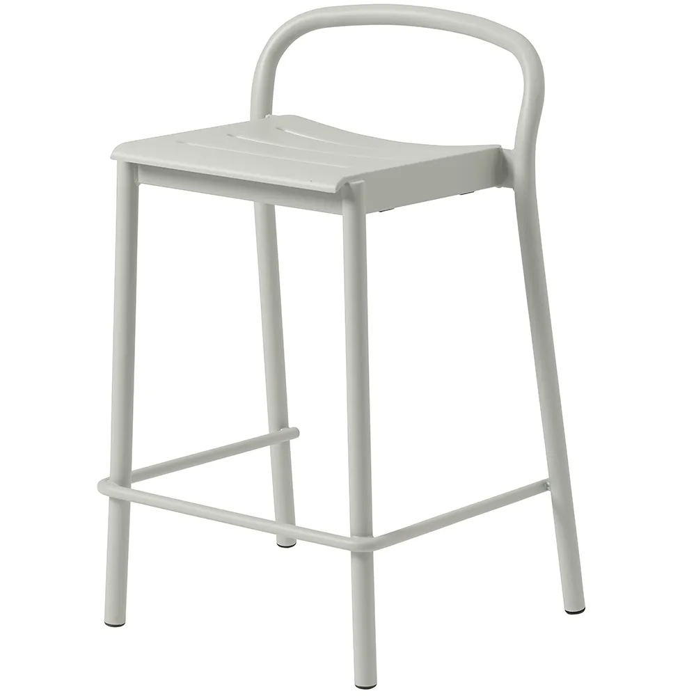 muuto, linear steel låg barstol grey