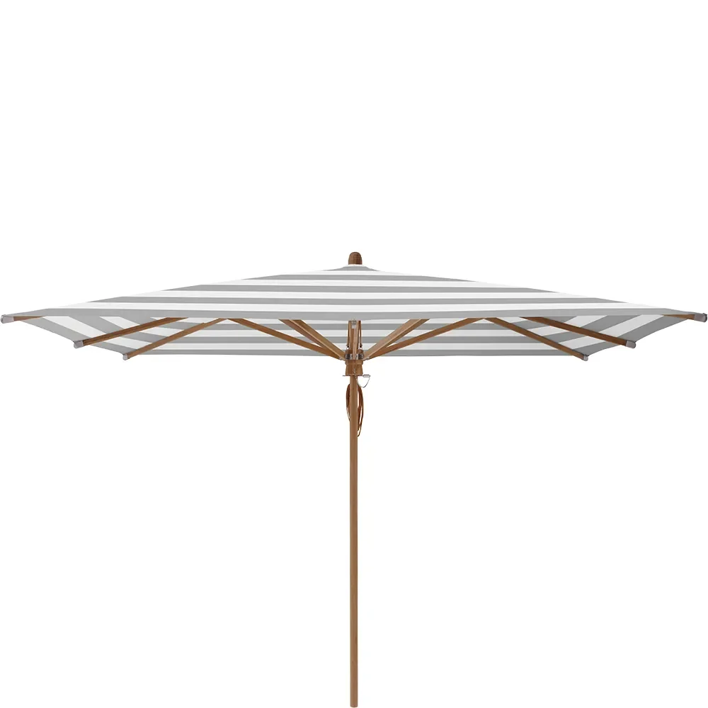 Glatz, Teakwood parasoll 330x330 cm Kat.5 555 Grey Stripe