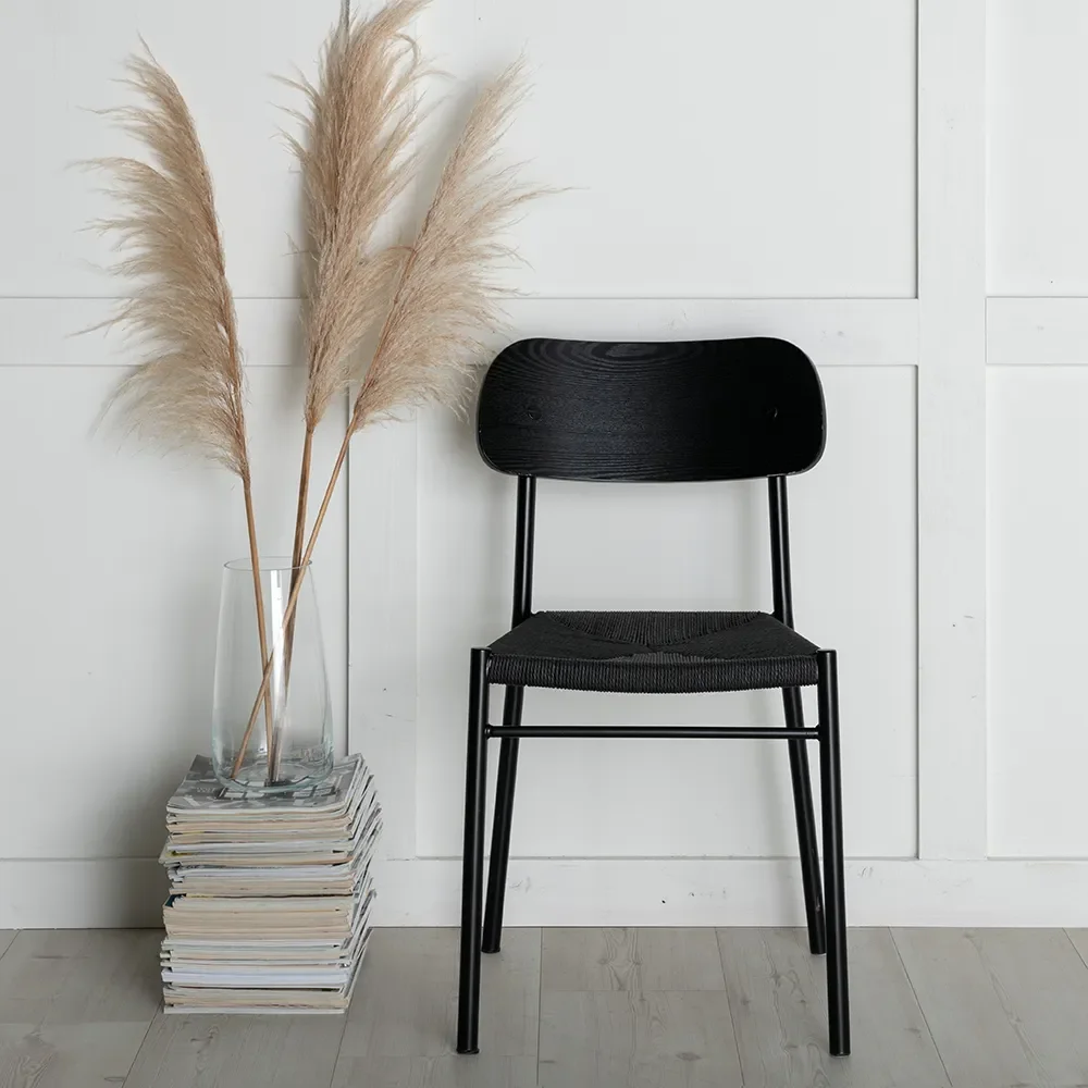 Polly Matstol Svart 2-pack 