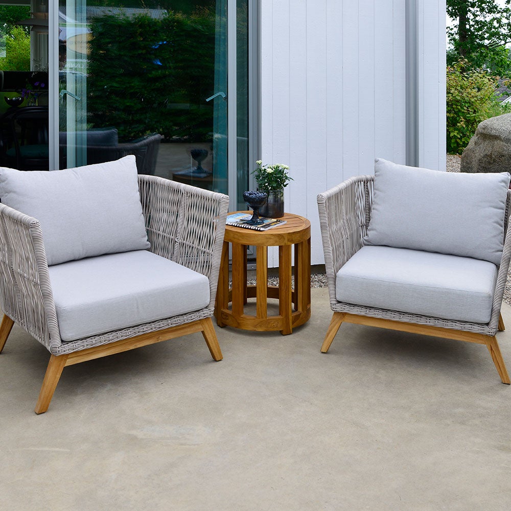 Lounge soffbord 50 cm teak 