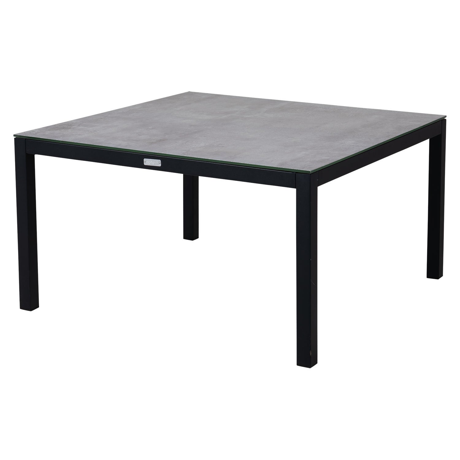 brafab, belfort soffbord svart/grå  aluminium 90x90 3d-printad glasskiva