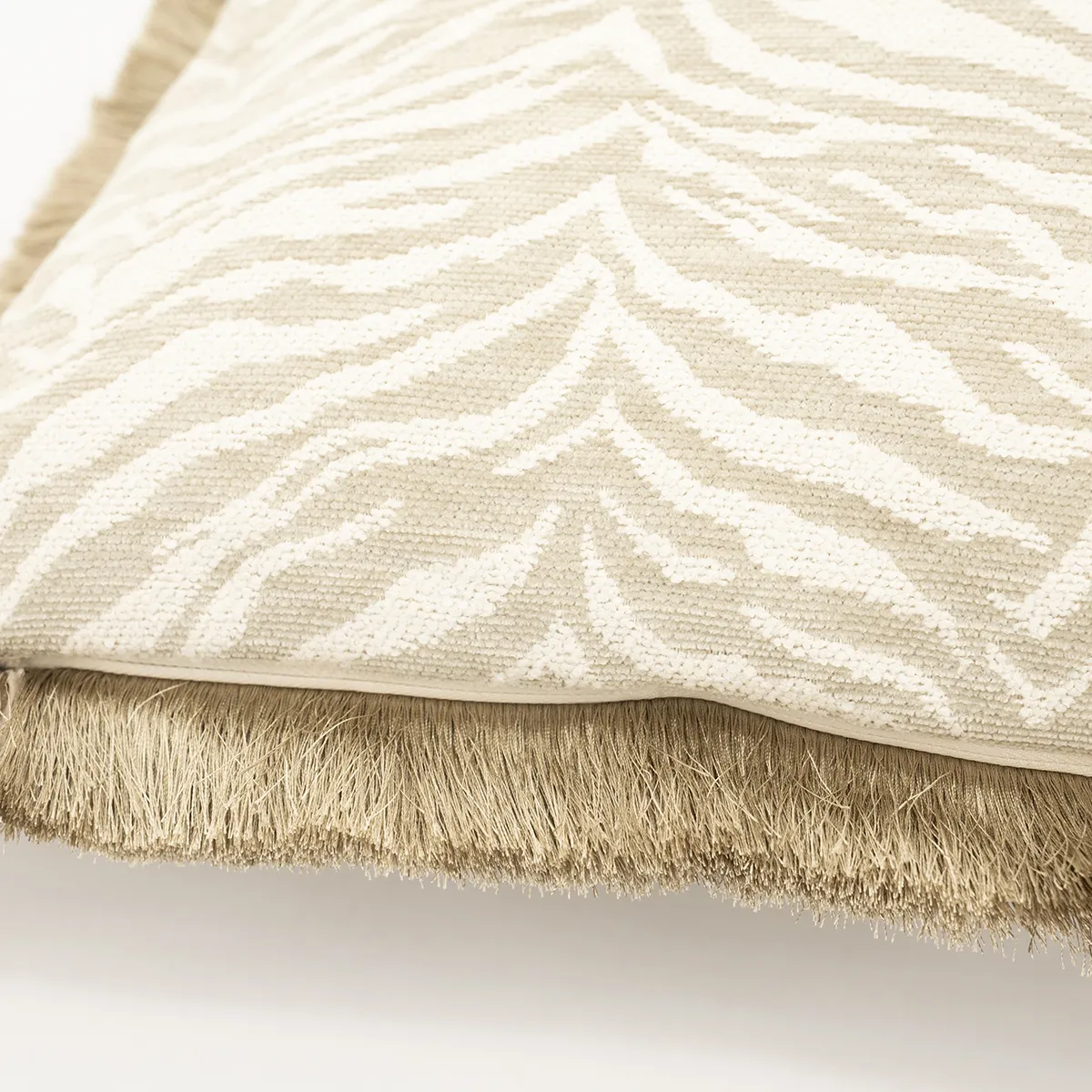 Prydnadskudde med fransar Tigra Beige 40x60 cm