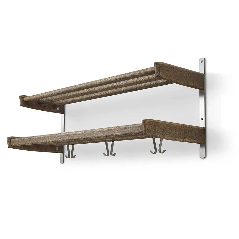 Oscarssons Möbel, Meja Hatthylla 90 cm 2 hyllplan Rökt Ek