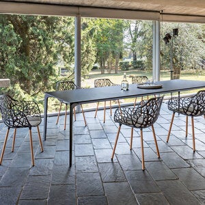 Forest matstol med Iroko klädda ben Powder Grey 