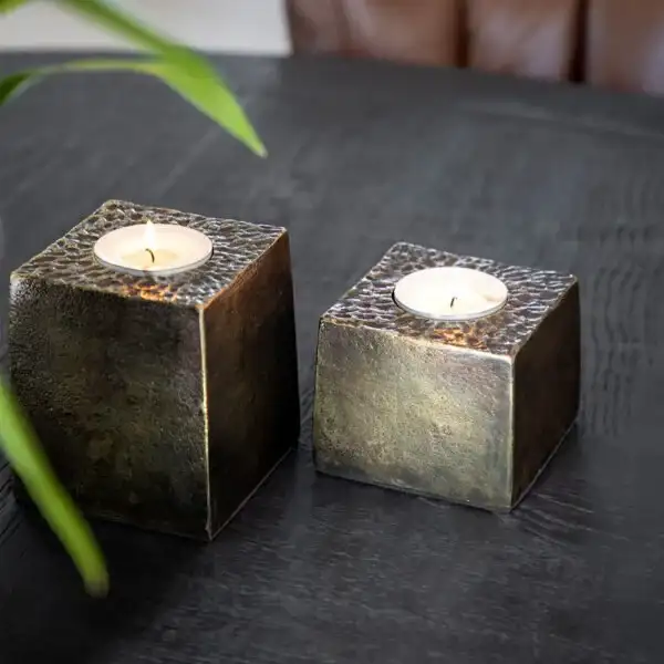 Ljuslykta Tealight liten brass antique