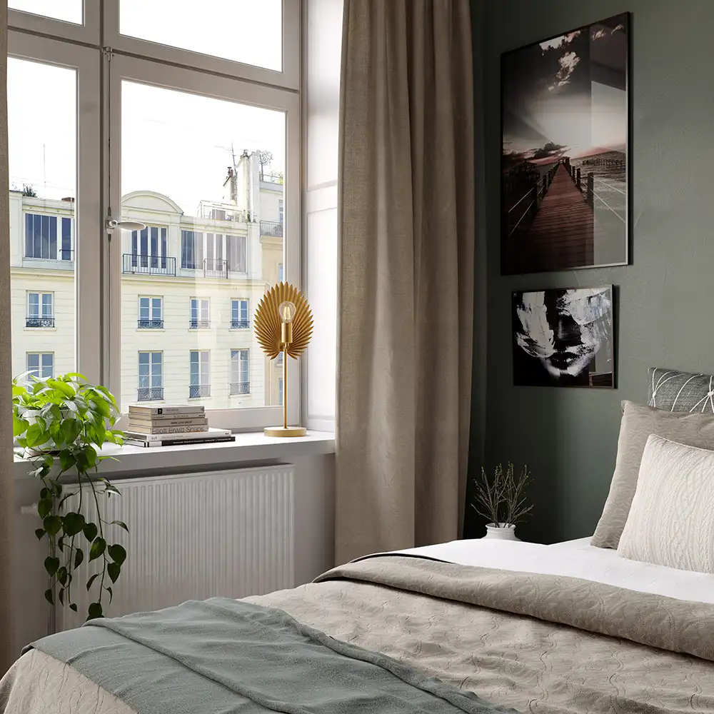 Aruba bordlampa H55cm Matt guld