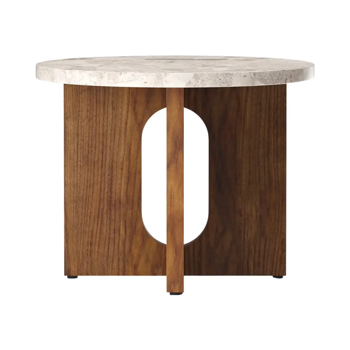 Audo CPH, Androgyne Sidobord Valnöt/Sten Kunis Breccia - Ø50 cm