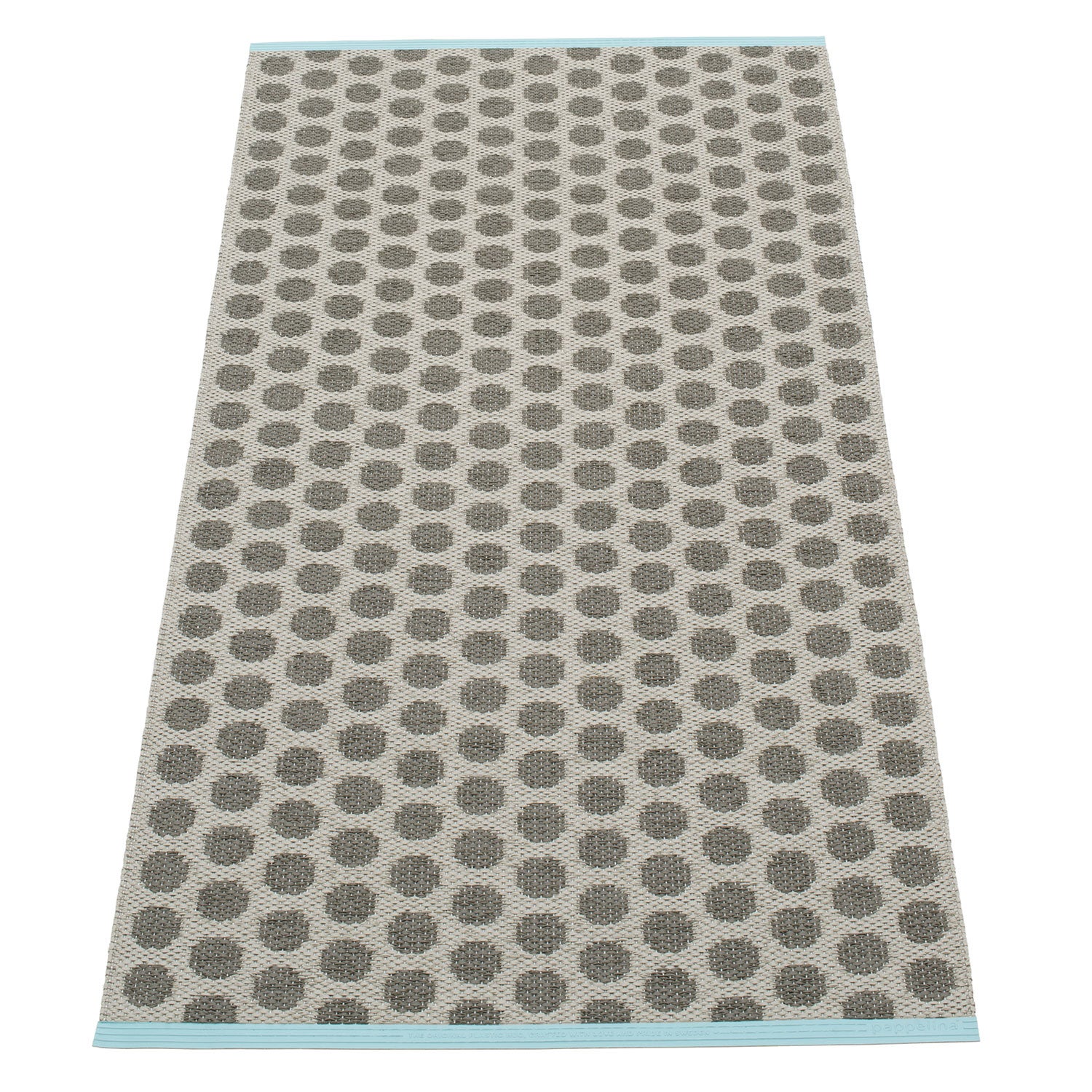 Pappelina, Noa matta 70x150 cm charcoal / warm grey / turquoise stripe