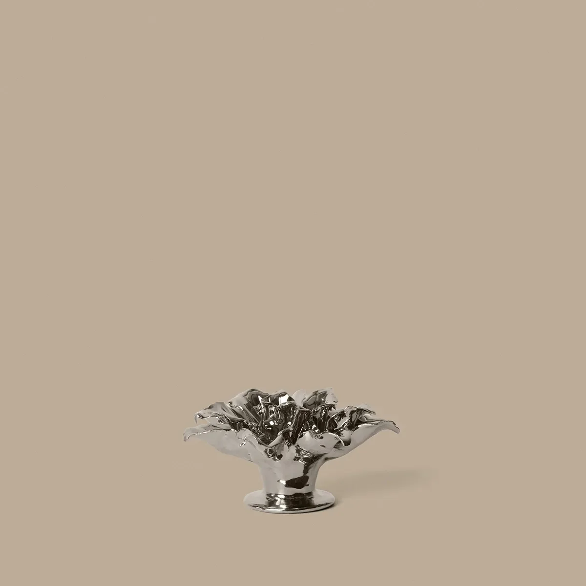 Ljusstake Holly Leaf Silver Ø 12 cm