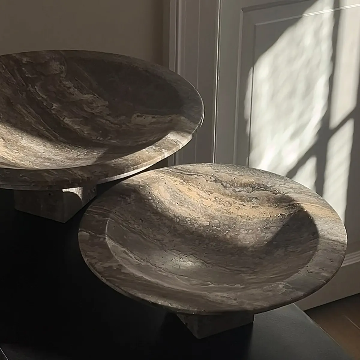 Dekorationsskål i Travertine Sori Mini, Ø 30 cm