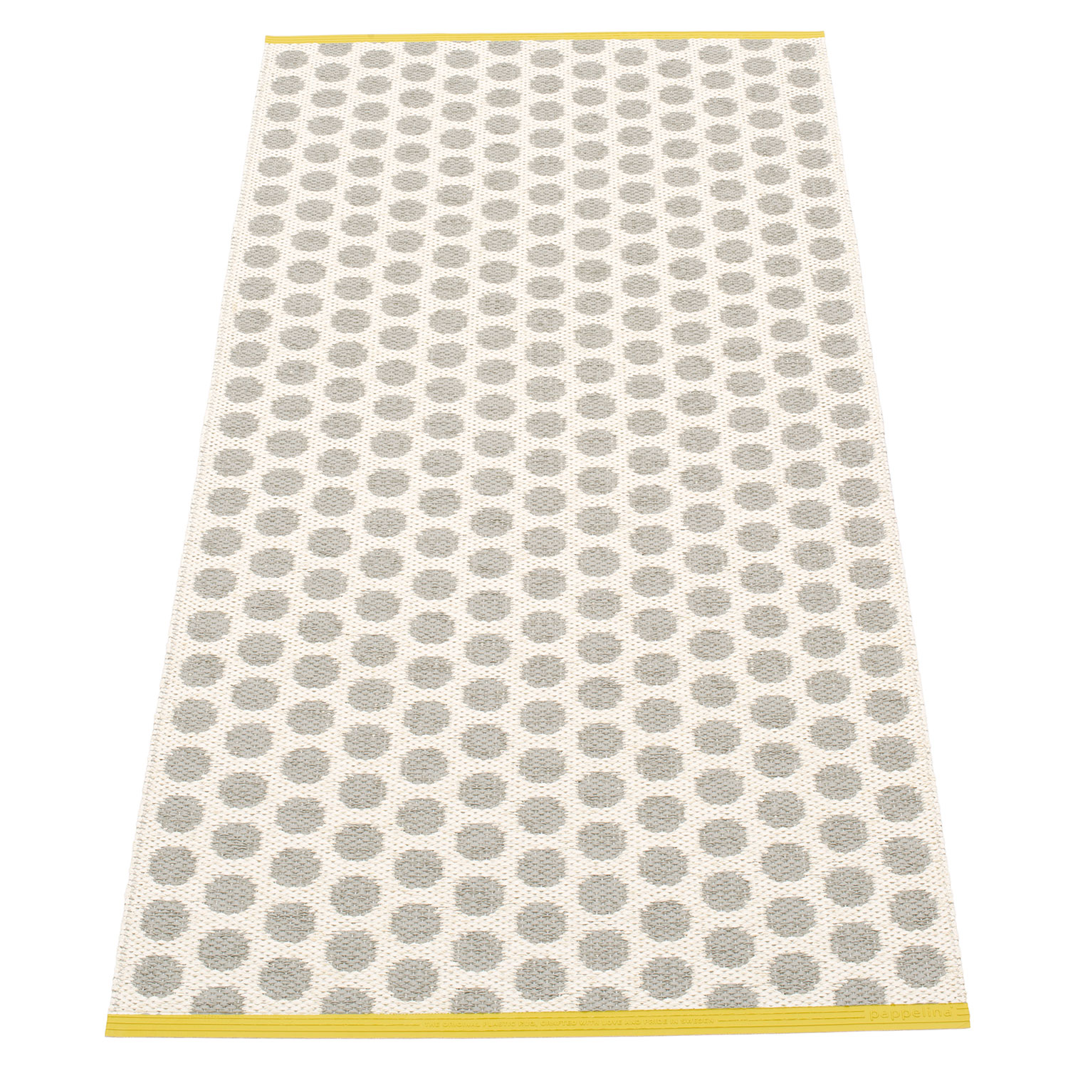 Pappelina Noa matta 70×150 cm warm grey / vanilla / mustard stripe