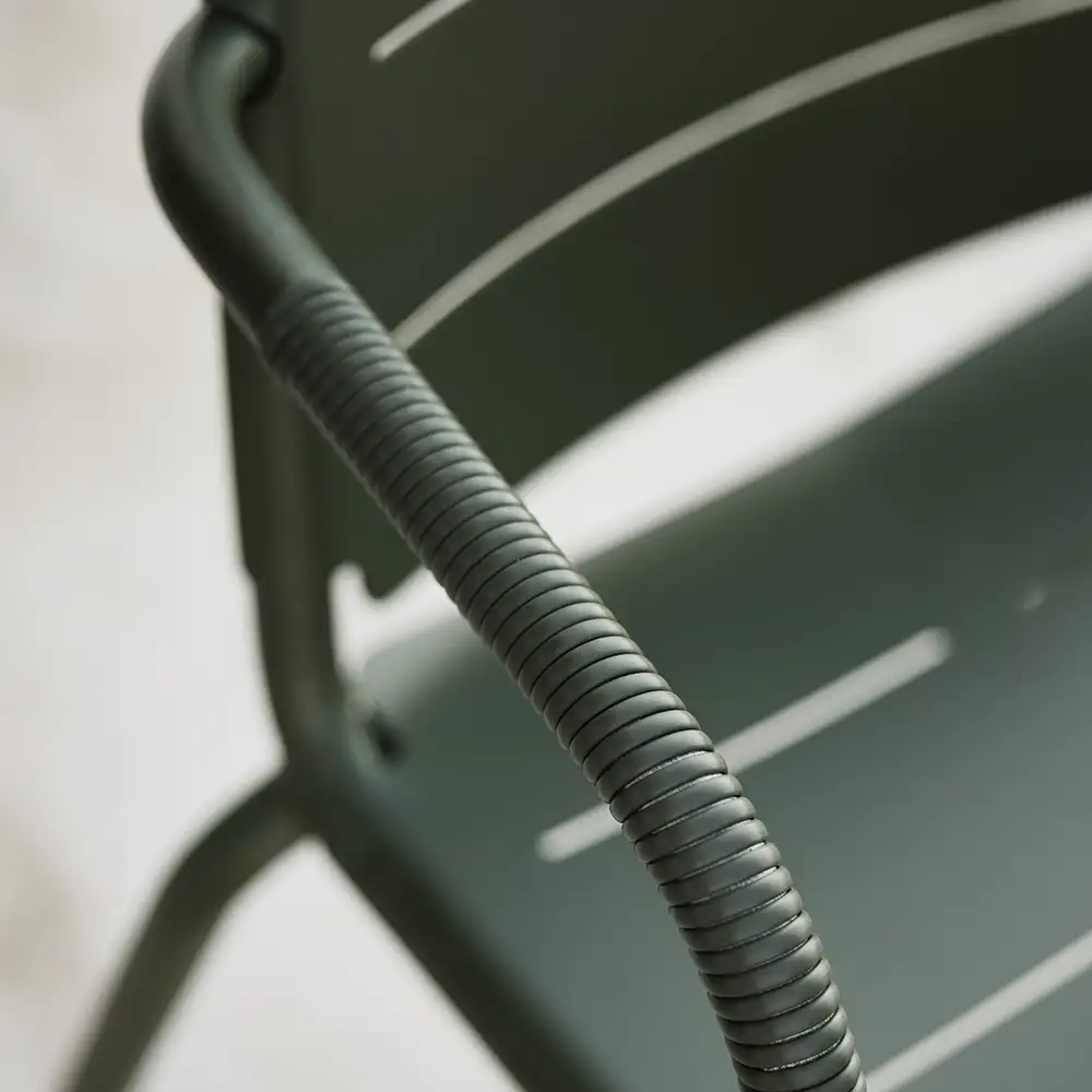 Copenhagen karmstol stapelbar Weave Dark green alu