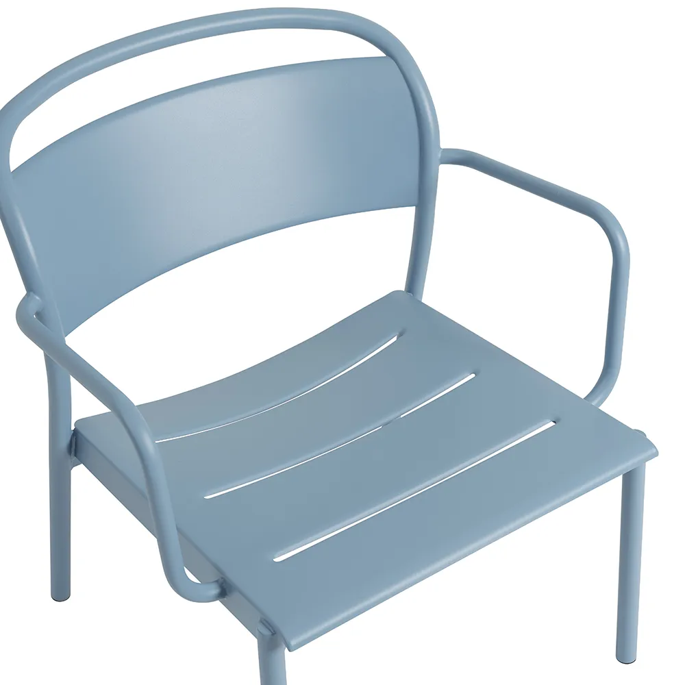 Alternativ bild 1 för Muuto - Linear Steel Lounge Armchair - Trädgårdsstol - Pale Blue - H75,4 x D68,4 cm