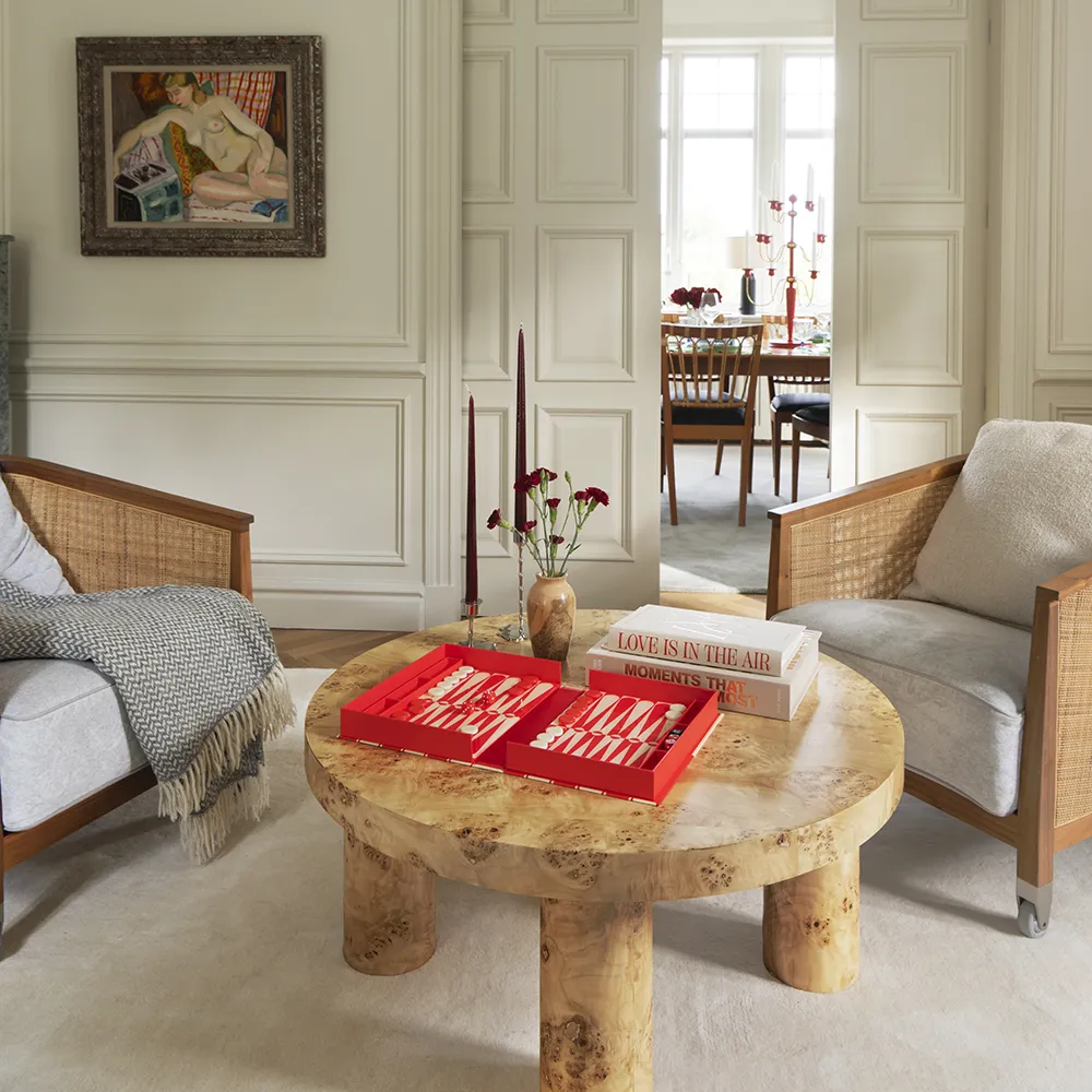 Backgammon Art of Red/Cream