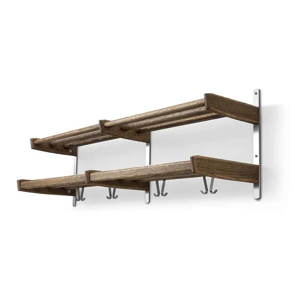 oscarssons möbel, meja hatthylla 115 cm 2 hyllplan rökt ek