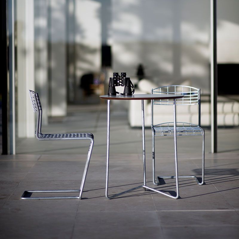 Bord High Tech 60 Vit Laminat / Varmförzinkat Stativ