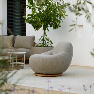 Gem loungefåtölj m/teak svirvel Light brown, Rise