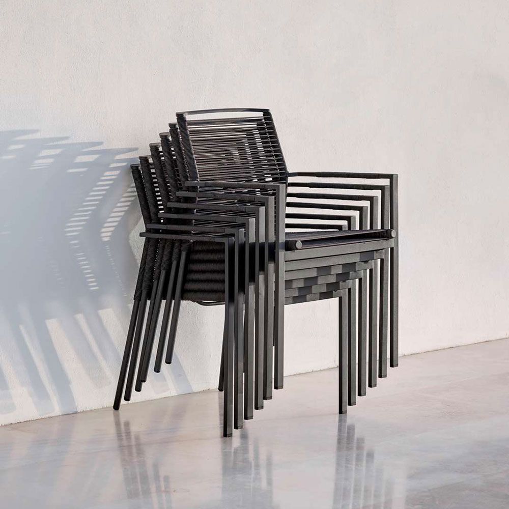 Edge Karmstol Antracit Cane-Line Rope