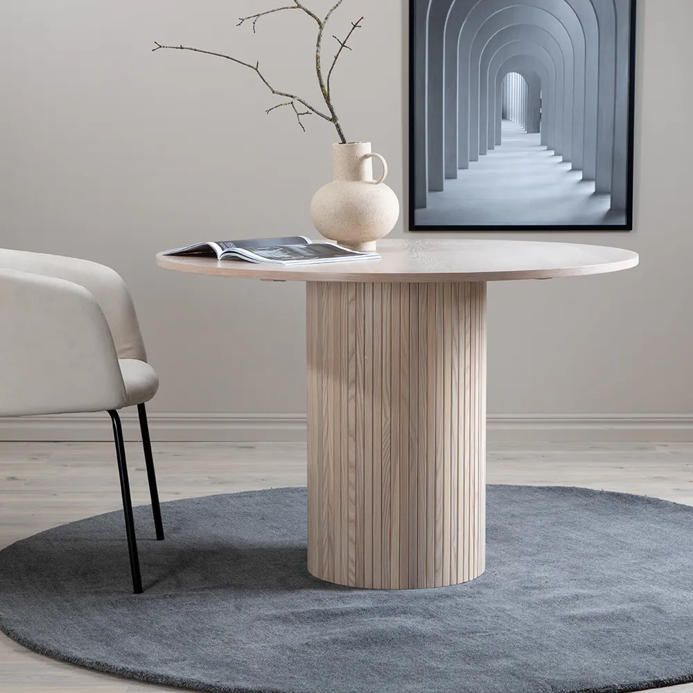 Bianca Matbord Ø110 Vitputsad