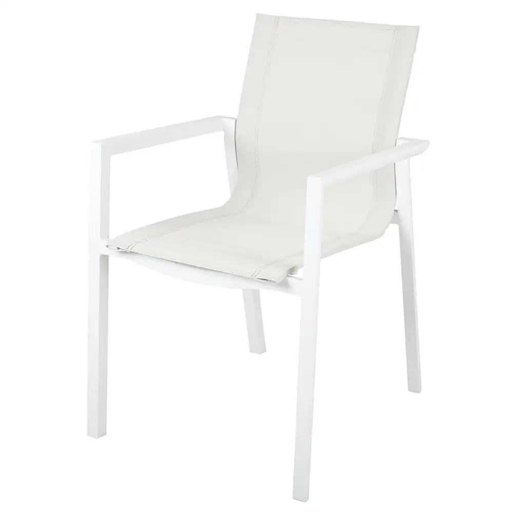 Delia stapelstol vit/textilene