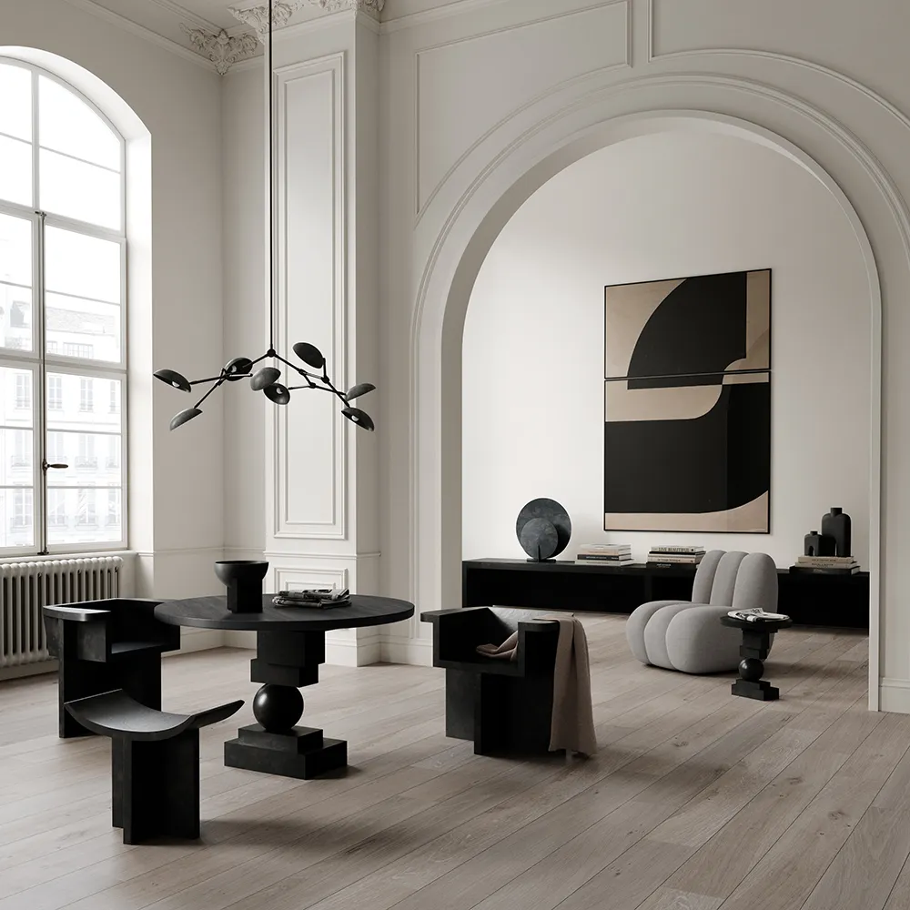 Artist Matbord Ø120 - Coffee Black Oak