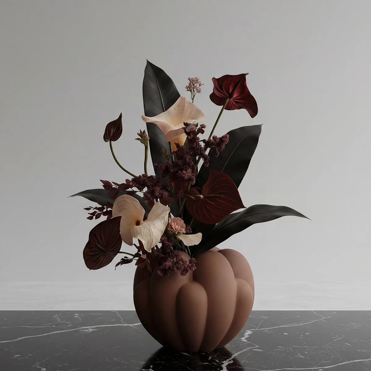 Handgjord vas Bloom Mini Almond H27 cm